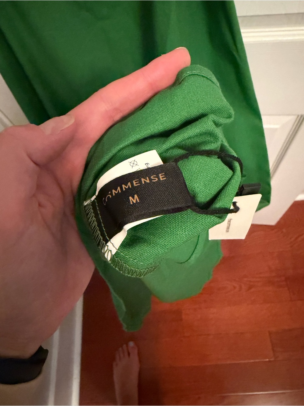 Commense Green Cutout Maxi Dress with White Trim - Picture 4 of 4